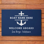 Aangepaste nautische bootnaam Welkom aan boord ank Deurmat<br><div class="desc">Introductie van onze aangepaste bootnaam Welkom aan boord Anker Deurmat: Maak een stijlvolle verklaring en welkom gasten aan boord met onze gepersonaliseerde deurmat. Deze deurmat is vervaardigd uit duurzame materialen en heeft een klassiek ankerontwerp en kan worden aangepast met de naam van uw boot voor een unieke touch. Of u...</div>
