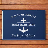 Aangepaste nautische bootnaam Welkom aan boord ank Deurmat