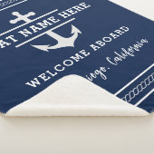 Aangepaste nautische bootnaam Welkom aan boord ank Sherpa Deken (3/4)