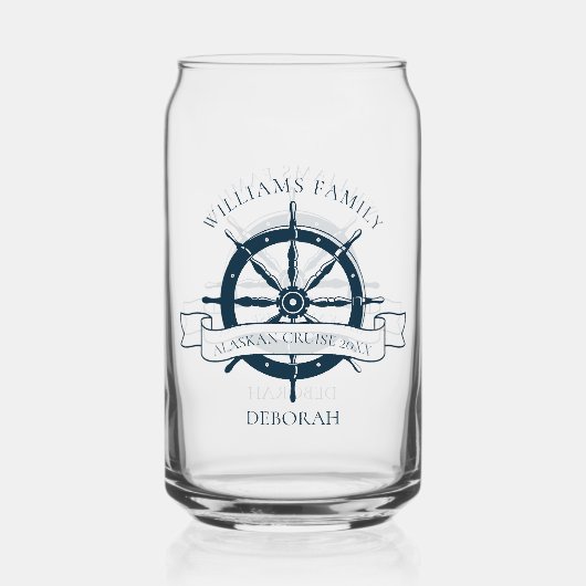 Aangepaste nautische cruiseschip wiel boot kapitei blikvorm glas (Voorkant)