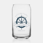 Aangepaste nautische cruiseschip wiel boot kapitei blikvorm glas (Achterkant)