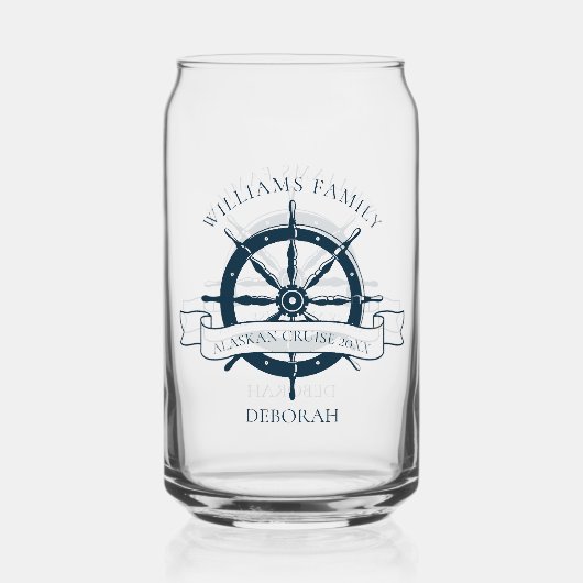 Aangepaste nautische cruiseschip wiel boot kapitei blikvorm glas (Achterkant)