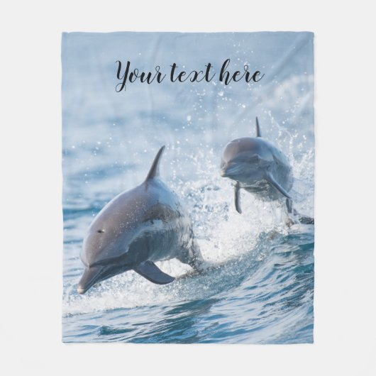 Aangepaste Nautische Dolfijnen voor knelpuntprikke Fleece Deken (Voorkant)
