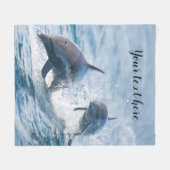 Aangepaste Nautische Dolfijnen voor knelpuntprikke Fleece Deken (Voorkant (Horizontaal))