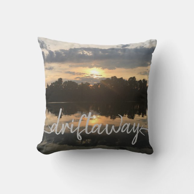 Aangepaste nautische DRIFT AWAY schrift lettering Kussen (Voorkant)