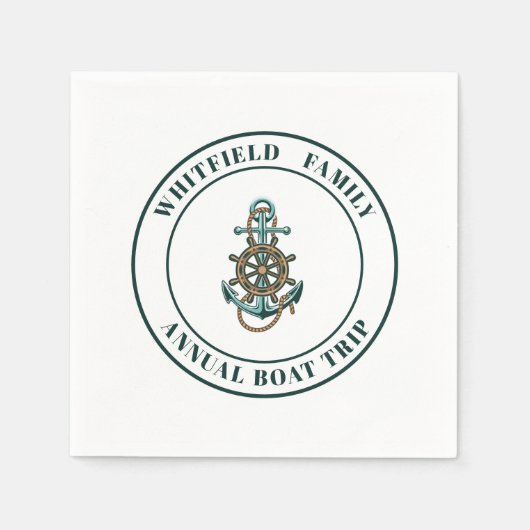 Aangepaste nautische familie jacht zomer zeilpapie servet (Voorkant)
