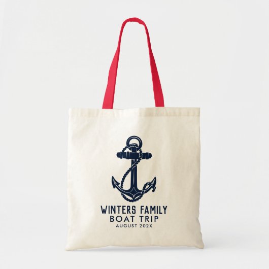 Aangepaste Nautische Familiereis Boot Anker Swag Tote Bag (Voorkant)