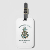 Aangepaste Nautische gezinsplanning voor cruisesch Bagagelabel (Voorkant (verticaal))