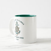 Aangepaste Nautische gezinsplanning voor cruisesch Tweekleurige Koffiemok (Voorkant links)