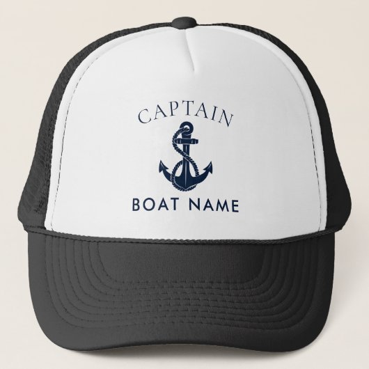 Aangepaste nautische kapitein boot anker swag trucker pet (Voorkant)