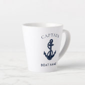 Aangepaste nautische kapitein bootanker latte mok (Rechterhoek)