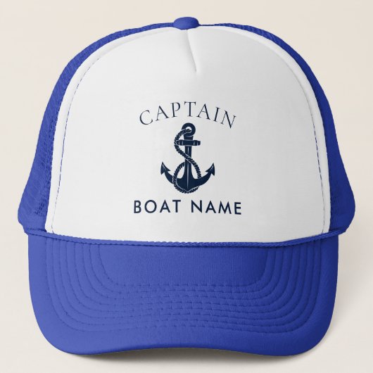 Aangepaste nautische kapitein bootanker swag trucker pet (Voorkant)