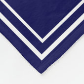 Aangepaste Nautische Marine Blauw Wit Fleece Deken (Hoek)