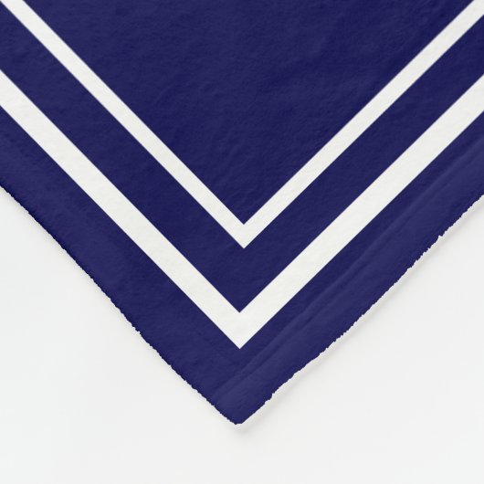 Aangepaste Nautische Marine Blauw Wit Fleece Deken (Hoek)
