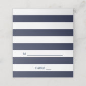 Aangepaste nautische marinestrepen trouwkaarten plaatskaartje (Buitenkant ongevouwen)