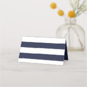 Aangepaste nautische marinestrepen trouwkaarten plaatskaartje (Achterkant)