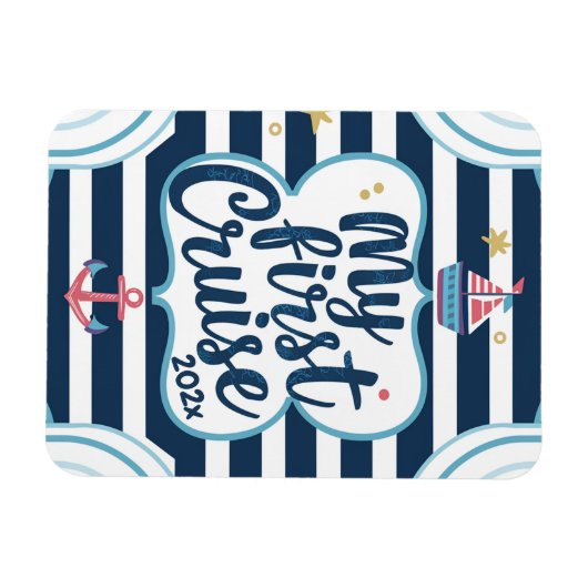 Aangepaste nautische mijn eerste cruise magneet (Horizontaal)