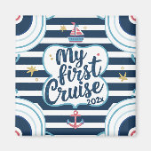 Aangepaste nautische mijn eerste cruise magneet (Voorkant)