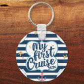 Aangepaste nautische mijn eerste cruise sleutelhanger (Achterkant)