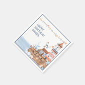 Aangepaste nautische vuurtoren servet (Hoek)