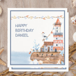 Aangepaste nautische vuurtoren servet