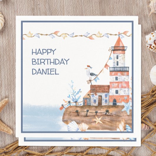 Aangepaste nautische vuurtoren servet