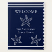 Aangepaste nautische witte marine blauwe zeesterre planner (Achterkant)