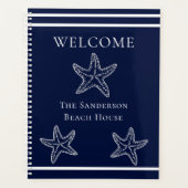 Aangepaste nautische witte marine blauwe zeesterre planner (Voorkant)