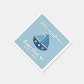Aangepaste nautische zeilboot baby shower servette servet (Hoek)