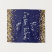 Aangepaste Navy Achtergrond Verjaardagsfeestfotoca Wandkleed (Voorkant (horizontaal))