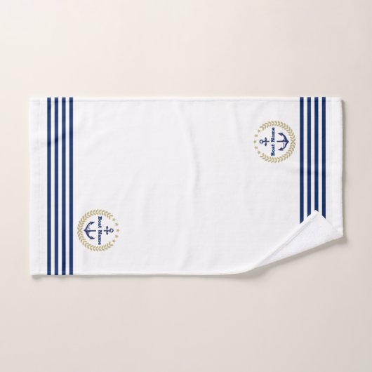 Aangepaste Navy badhanddoek Set met gepersonalisee Bad Handdoek (Handdoek)