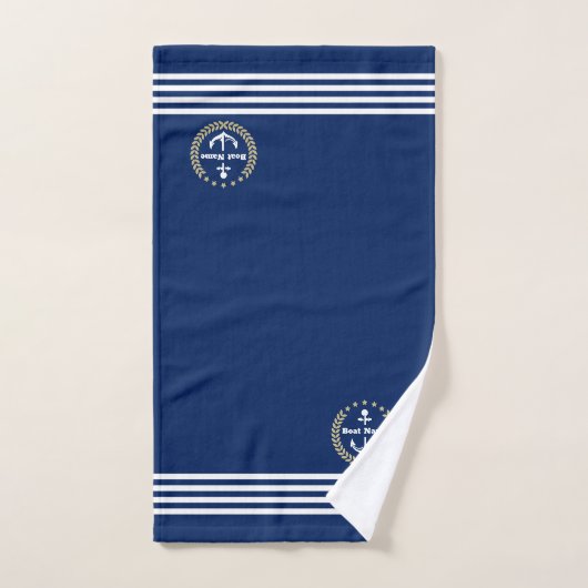 Aangepaste Navy badhanddoek Set met gepersonalisee Bad Handdoek (Handdoek)