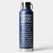 Aangepaste NAVY BLAUW Geïsoleerd Staal & Koperfles Waterfles (Voorkant)