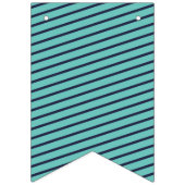 Aangepaste Navy & Blauwgroen Gestreepte Preppy Bun Vlaggetjes (Eerste vlag)