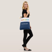 Aangepaste Navy Blue Business Logo, naam werknemer Tote Bag (Op model)