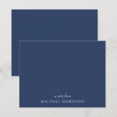 Aangepaste Navy Blue Flat Note Kaart Notitiekaartje (Voorkant / Achterkant)