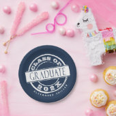 Aangepaste Navy Blue Graduation Party Afstuderen Papieren Bordje (Feest)