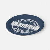 Aangepaste Navy Blue Graduation Party Afstuderen Papieren Bordje (Gekanteld)