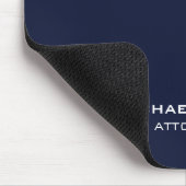 Aangepaste NAVY BLUE LIJN Monogram, naam & beroep  Muismat (Hoek)