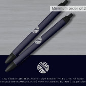 Aangepaste Navy Blue Logo Promotional Zwarte Inkt Pen