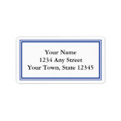 Aangepaste Navy Blue & White Envelope Adresetikett Etiket (Voorkant)