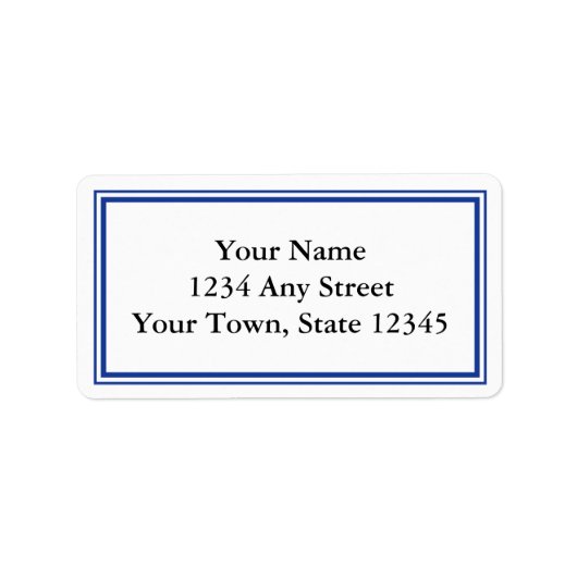 Aangepaste Navy Blue & White Envelope Adresetikett Etiket (Voorkant)
