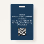 Aangepaste Navy & Red Media Pass | Druk op ID-badg Badge (Achterkant)