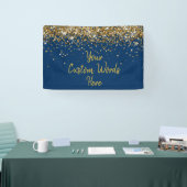 Aangepaste Navy White Goud Verjaardagsfeest Foto b Spandoek (Beurs)