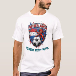 Aangepaste Nederlandse nationale voetbalfan T-shirt