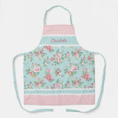 Aangepaste Nederlandse Pastel Teal Blauwe Roze Roz Schort (Voorkant)