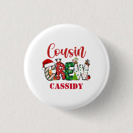 Aangepaste neef Crew Christmas Doodle Ronde Button 3,2 Cm