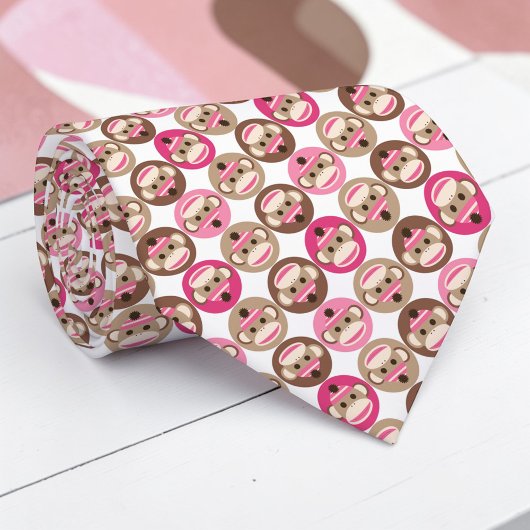 Aangepaste nekband voor Sock Monkey Pop Culture Stropdas