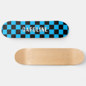 Aangepaste Neon Blue Black Abstracte geometrische Persoonlijk Skateboard (Horizontaal)