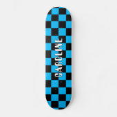 Aangepaste Neon Blue Black Abstracte geometrische Persoonlijk Skateboard (Voorkant)